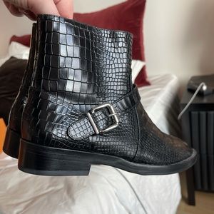 NWT! SCHUTZ Imitated Croc Booties with dustbags